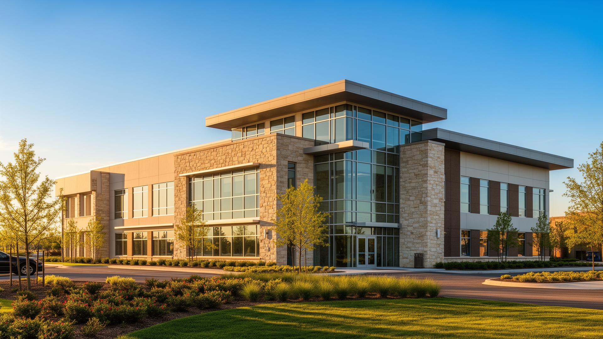 Modern medical center exterior