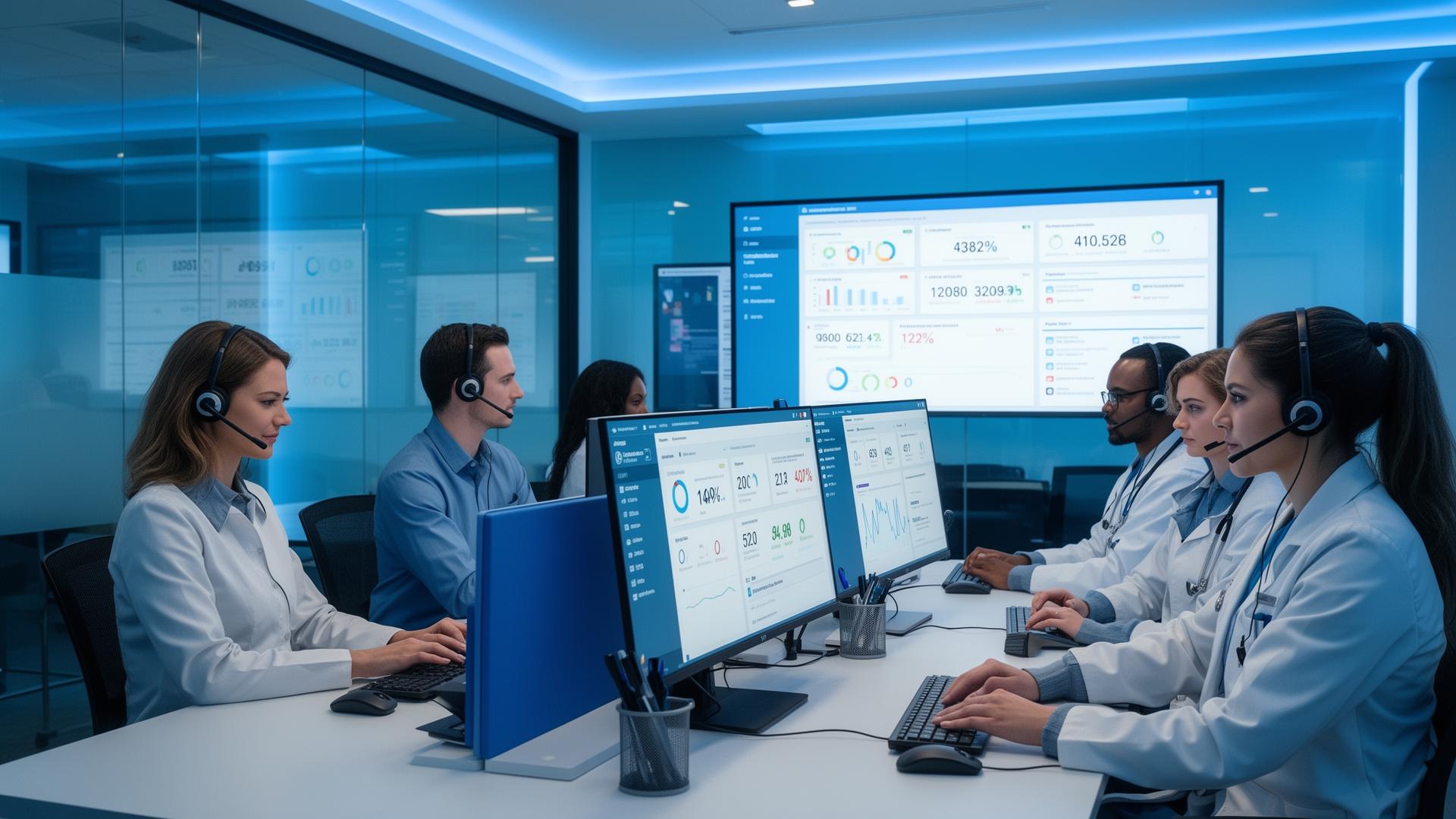 Healthcare operations team at work